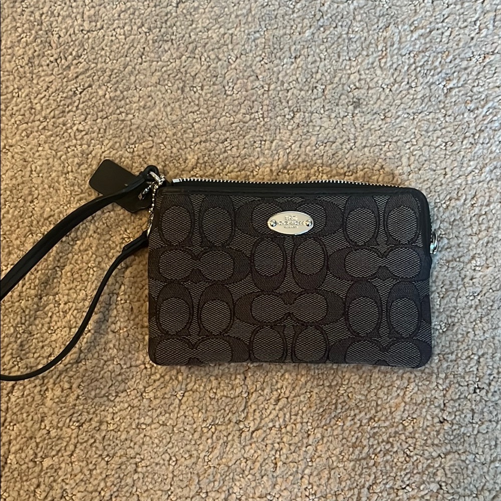 Coach Black Signature Wristlet